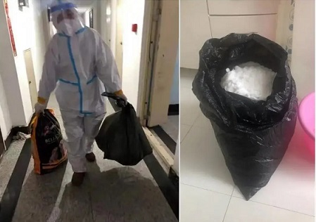 居家隔離男孩眼饞外面的雪景，“大白”看到家長朋友圈后送雪到家